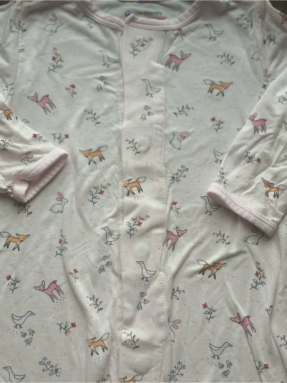 +Magnetic Me Pink Woodland Creatures Footie Sleeper 6-9M Baby Girl Modal